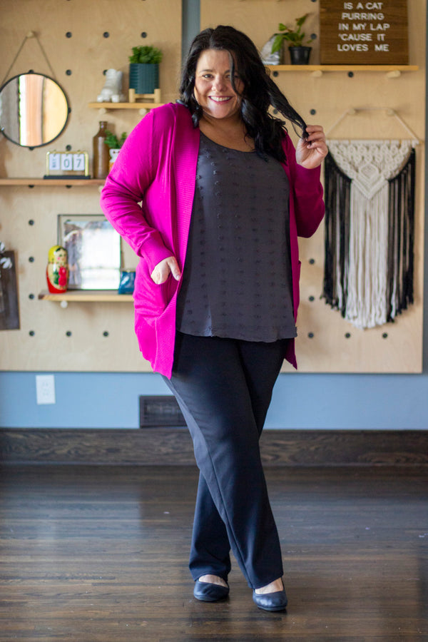 Staple Sweater Cardigan, Magenta