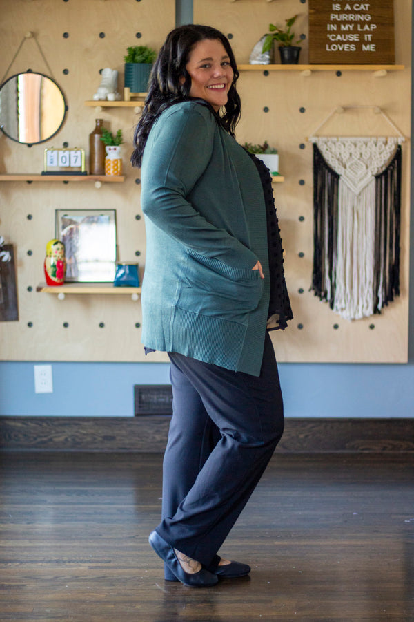 Staple Sweater Cardigan, Teal Green