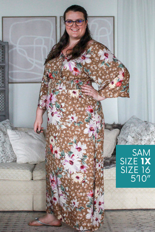 Adeline Floral Maxi, Brown