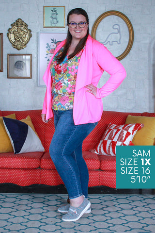 Basic Curvig Blazer, Neon Pink