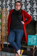 Dark Duster Cardigan, Maroon