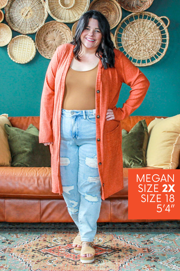 Autumn Layering Cardigan, Pumpkin Spice