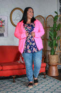 Basic Curvig Blazer, Neon Pink