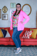 Basic Curvig Blazer, Neon Pink