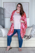 Basic Chiffon Kimono, Mauve Tie Dye