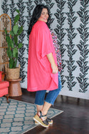 Basic Chiffon Kimono, Coral