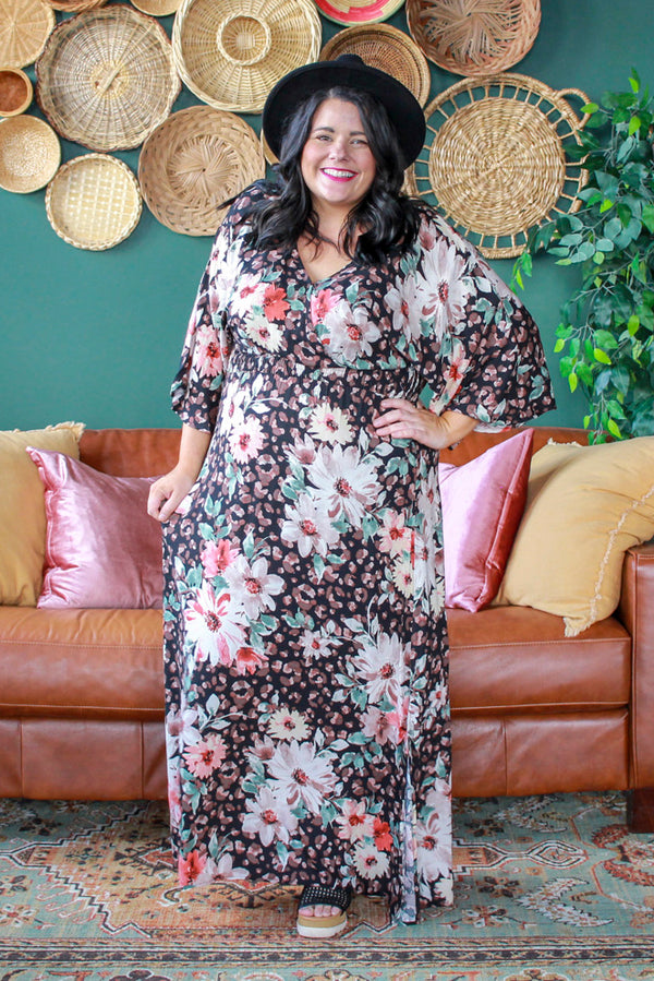 Adeline Floral Maxi, Black