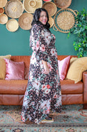 Adeline Floral Maxi, Black