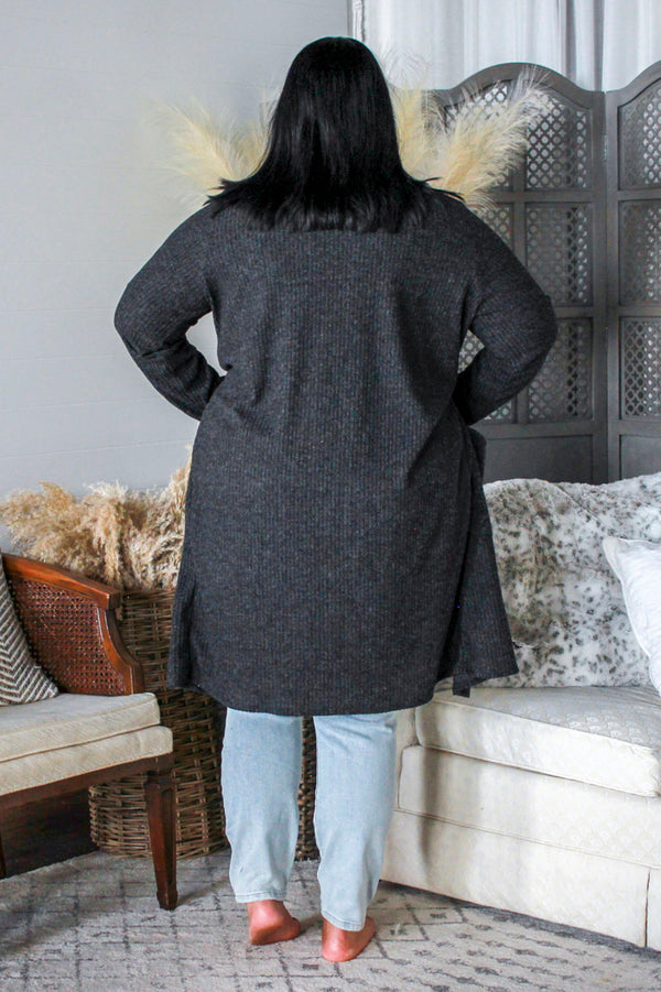 Autumn Layering Cardigan, Charcoal