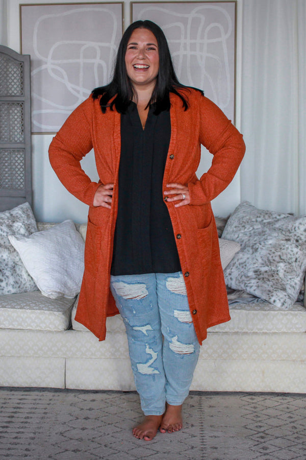 Autumn Layering Cardigan, Pumpkin Spice