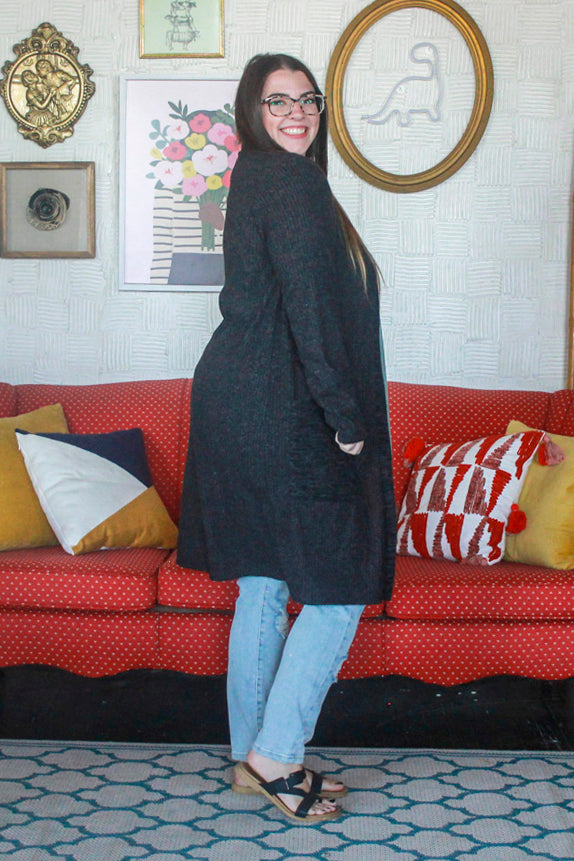 Autumn Layering Cardigan, Charcoal