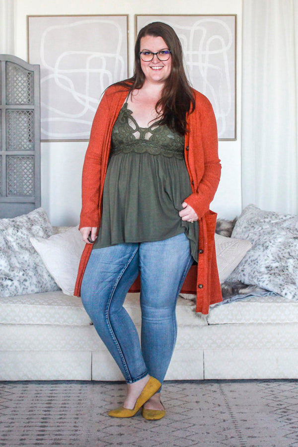 Autumn Layering Cardigan, Pumpkin Spice