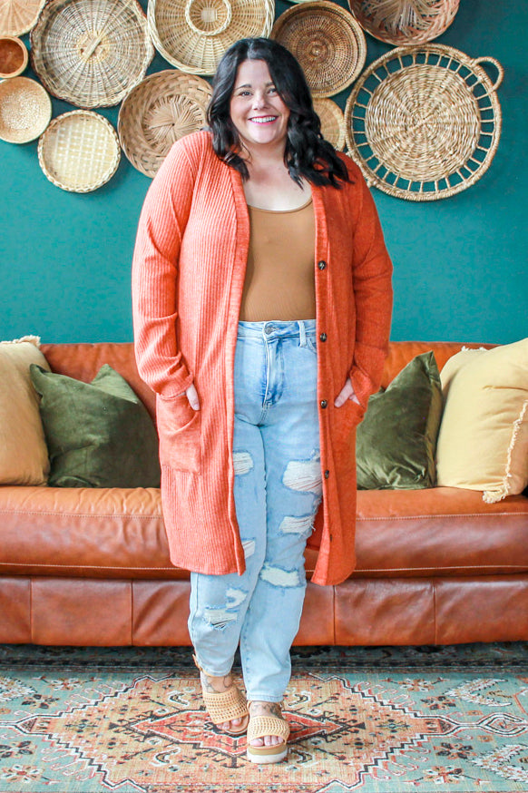 Autumn Layering Cardigan, Pumpkin Spice