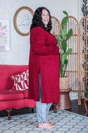 Dark Duster Cardigan, Maroon