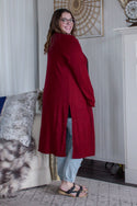 Dark Duster Cardigan, Maroon