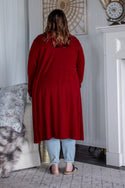 Dark Duster Cardigan, Maroon