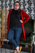 Dark Duster Cardigan, Maroon