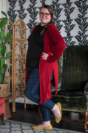 Dark Duster Cardigan, Maroon