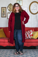 Dark Duster Cardigan, Maroon