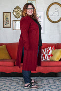 Dark Duster Cardigan, Maroon