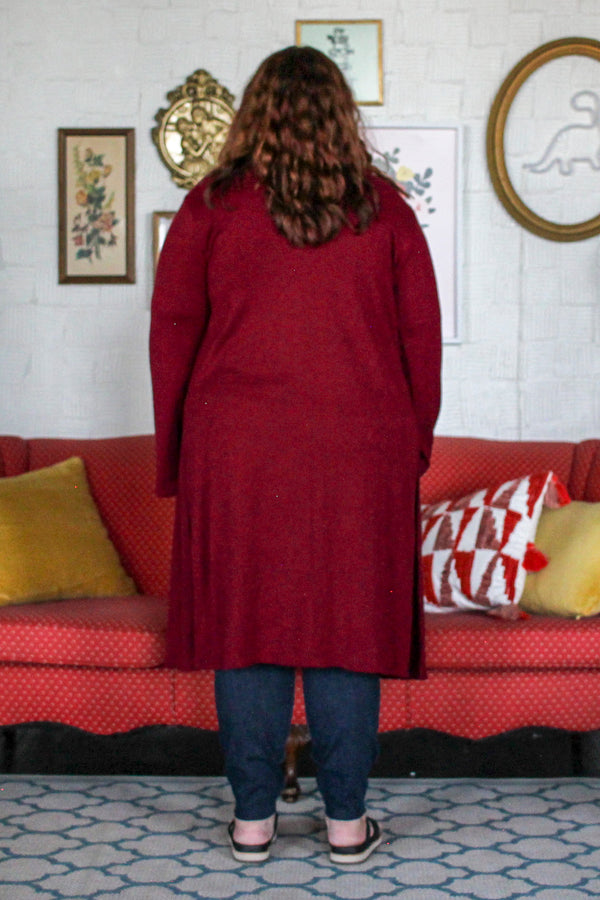 Dark Duster Cardigan, Maroon