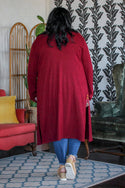 Dark Duster Cardigan, Maroon