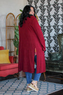 Dark Duster Cardigan, Maroon