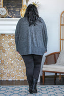 Heathered Dolman Sweater, Charcoal