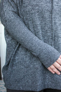 Heathered Dolman Sweater, Charcoal