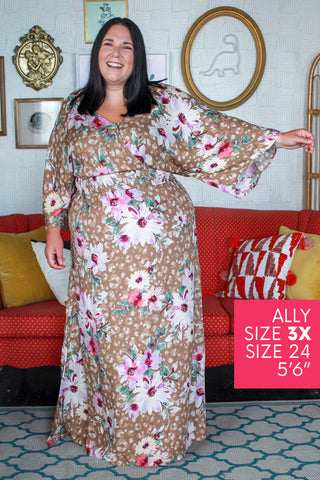 Adeline Floral Maxi, Brown